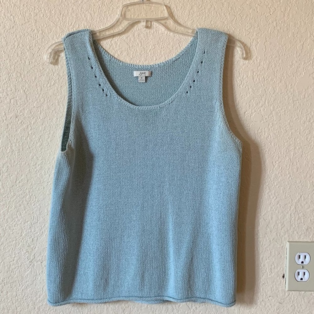 J. Jill Light Blue Sweater Tank Top, Size Medium